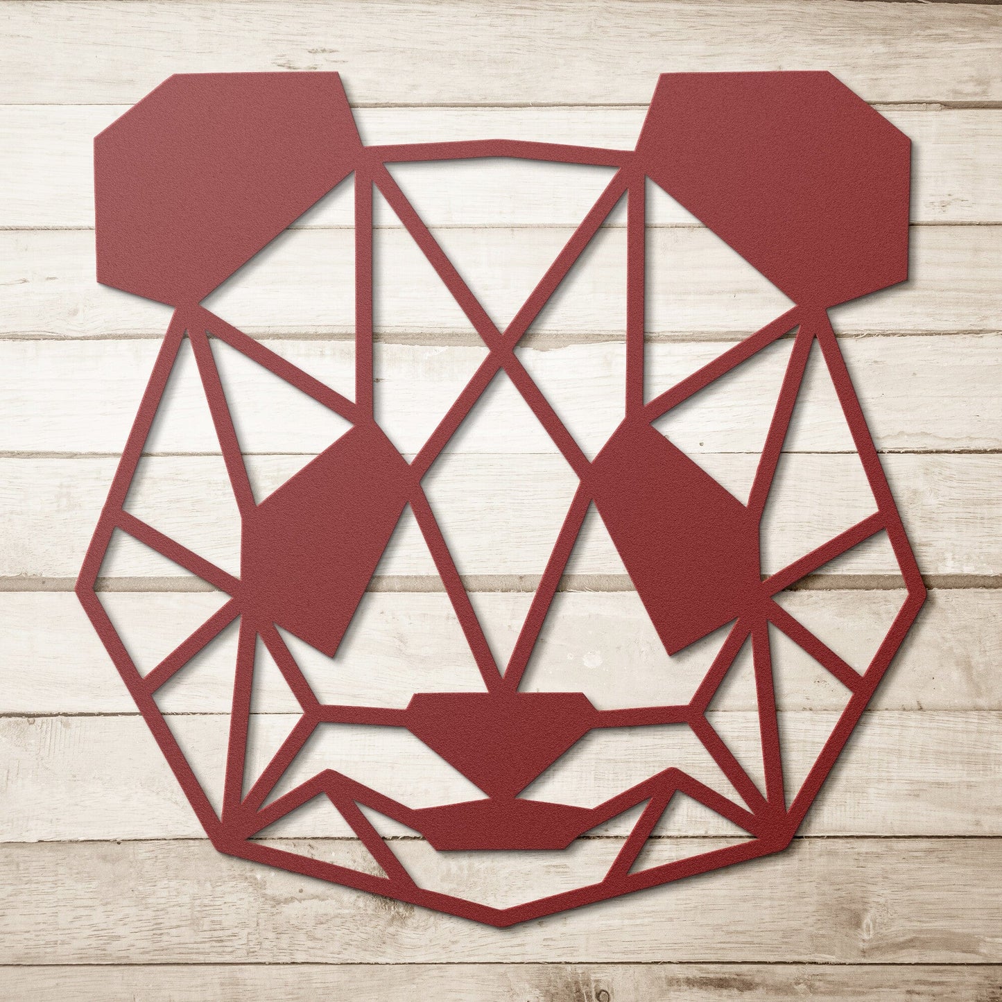 Panda Bear Geometric Head Metal Art Wall Sign