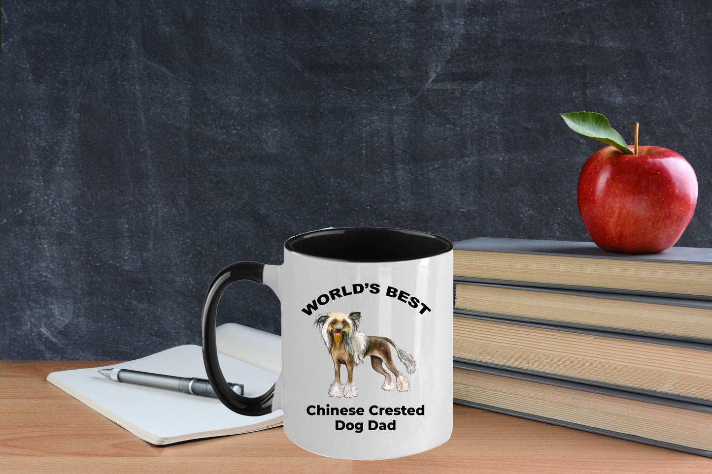 Chinese Crested World's Best Dog Dad ceramic coffee mug