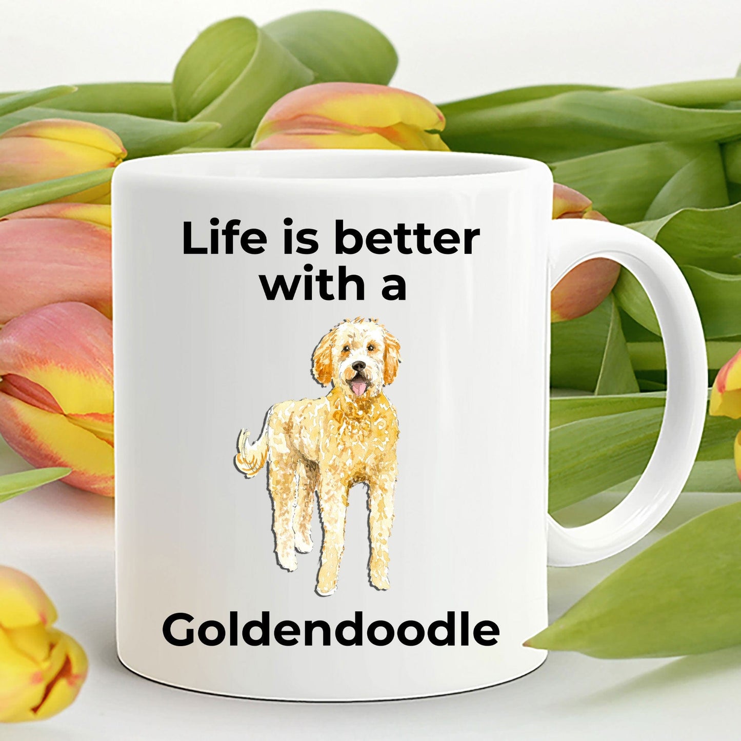 Goldendoodle Dog Coffee Mug - Life is Better