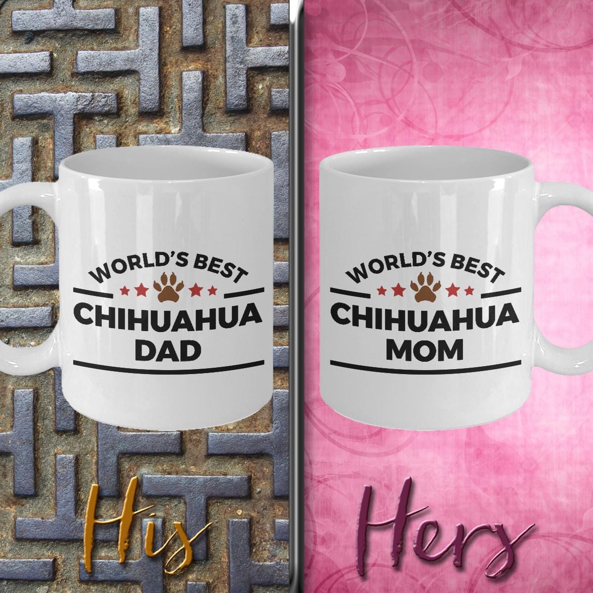World's Best Chihuahua Mom and Dad Couples Mug Set of 2