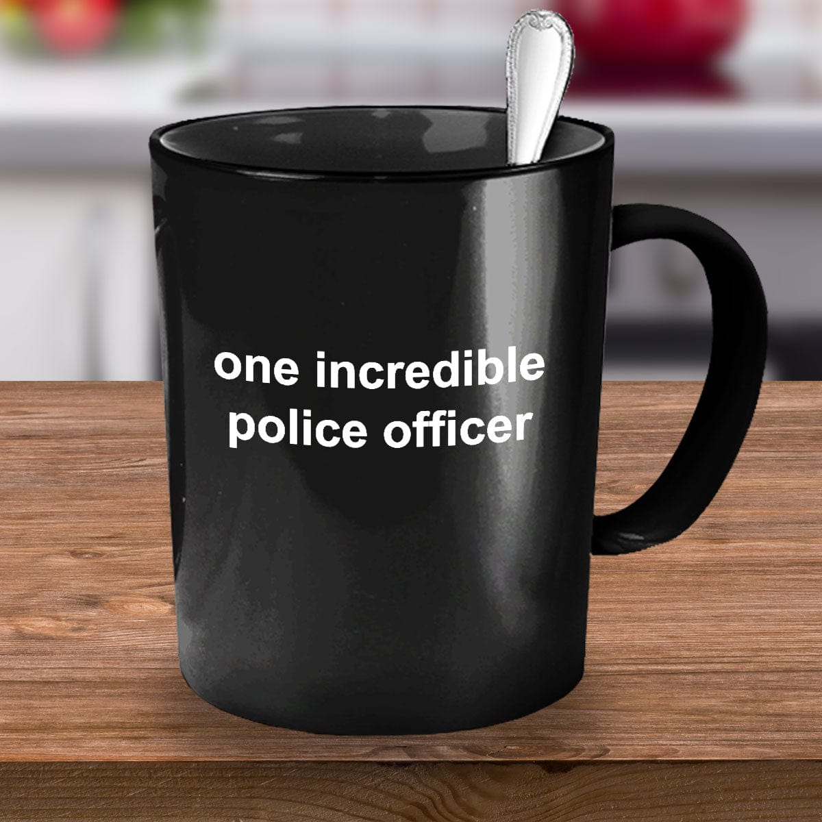 Police Officer Black Coffee Mug Makes Incredible Gift for Birthday Father's or Mother's Day