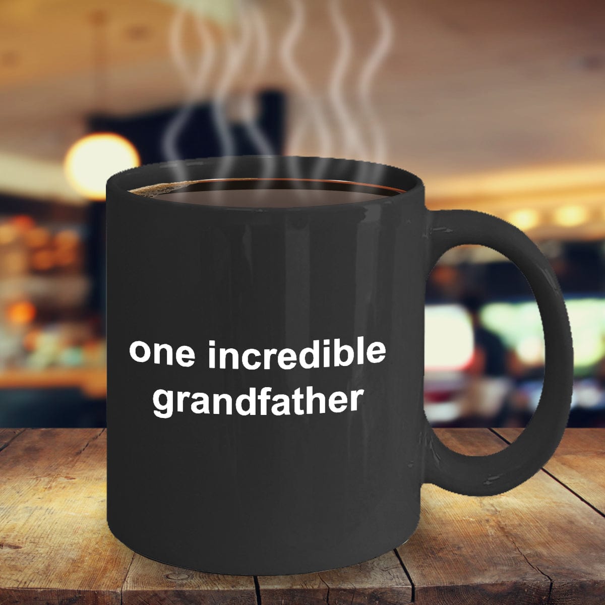Grandfather Gift Father's Day Birthday One Incredible Grandfather Black Ceramic Coffee Mug