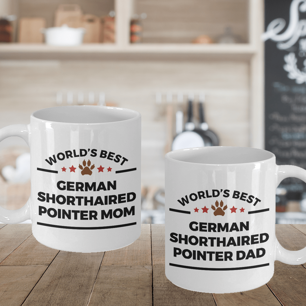 German Shorthaired Pointer Dog Dad and Mom Mugs -Set of 2