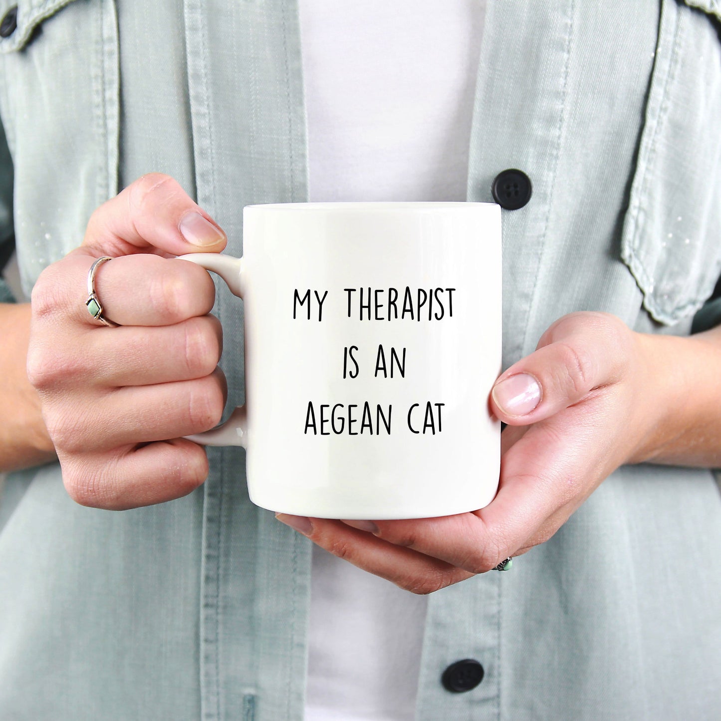 Aegean Cat Therapist Funny Personalized Ceramic Coffee Mug