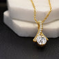 Grandmother Heart of Gold CZ Pendant Necklace