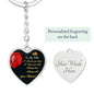 Engraved Heart Keychain Pendant Gift for Wife