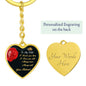 Engraved Heart Keychain Pendant Gift for Wife