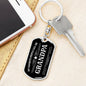 Grandfather Military Style Dog Tag Pendant Key Chain Engraved