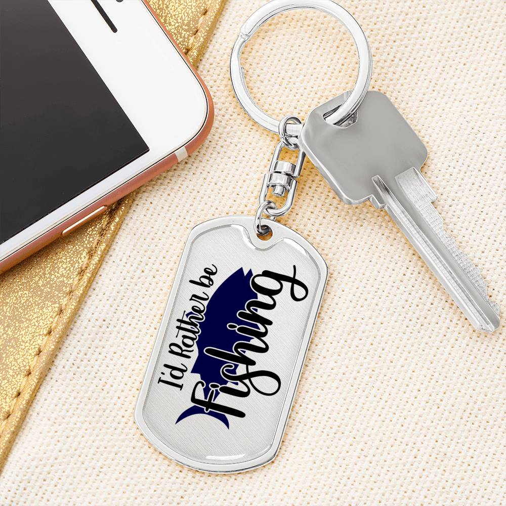 Fisherman Personalized Engraved Keychain