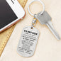 Gift for Son from Mother Personalized Military Style Dog Tag Keychain