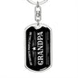 Grandfather Military Style Dog Tag Pendant Key Chain Engraved
