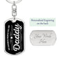Gift for Father Military Style Dog Tag Key Chain Personalized