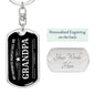 Grandfather Military Style Dog Tag Pendant Key Chain Engraved