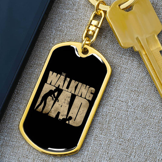 Keychain Gift for New Father - The Walking Dad - Engraving available