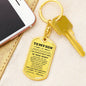 Gift for Son from Mother Personalized Military Style Dog Tag Keychain