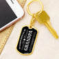 Grandfather Military Style Dog Tag Pendant Key Chain Engraved