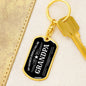 Grandfather Military Style Dog Tag Pendant Key Chain Engraved