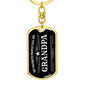Grandfather Military Style Dog Tag Pendant Key Chain Engraved
