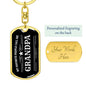 Grandfather Military Style Dog Tag Pendant Key Chain Engraved