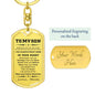 Gift for Son from Mother Personalized Military Style Dog Tag Keychain