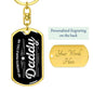 Gift for Father Military Style Dog Tag Key Chain Personalized