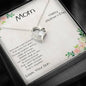 Mom Heart CZ Pendant Necklace From Son Mother's Day Message Card