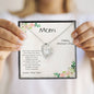 Mom Heart CZ Pendant Necklace From Son Mother's Day Message Card