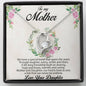 Gift for Mother From Daughter CZ Heart Pendant Necklace Message Card Gift Box