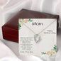 Mom Heart CZ Pendant Necklace From Son Mother's Day Message Card