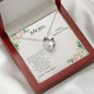 Mom Heart CZ Pendant Necklace From Son Mother's Day Message Card