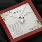 Mom Heart CZ Pendant Necklace From Son Mother's Day Message Card