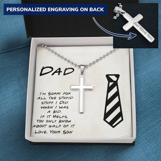 Funny Gift for Dad from Son Cross Pendant