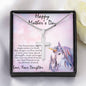 Personalized Cross Pendant Necklace Gift for Mother's Day from Daughter Unicorn Message Card