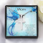 Personalized Cross Pendant Necklace Gift for Mother from Son Blue bird Message Card