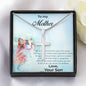 Personalized Cross Pendant Necklace Gift for Mother from Son on Cat Message Card