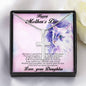 Mother's Day Personalized Cross Pendant Necklace Gift for Mother from Daughter on Cat Message Card