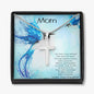 Personalized Cross Pendant Necklace Gift for Mother Blue Bird Message Card