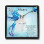 Personalized Cross Pendant Necklace Gift for Mother from Son Blue bird Message Card