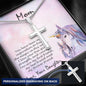 Personalized Cross Pendant Necklace Gift for Mother Unicorn Message