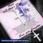 Mother's Day Personalized Cross Pendant Necklace Gift for Mother from Daughter on Cat Message Card