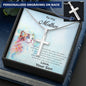 Personalized Cross Pendant Necklace Gift for Mother from Son on Cat Message Card
