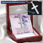 Mother's Day Personalized Cross Pendant Necklace Gift for Mother from Daughter on Cat Message Card