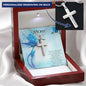 Personalized Cross Pendant Necklace Gift for Mother from Son Blue bird Message Card