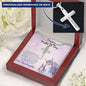 Personalized Cross Pendant Necklace Gift for Mother's Day from Daughter Unicorn Message Card