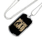 Gift for New Father - The Walking Dad Military Style Personalized Dog Tag Pendant Necklace