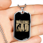 Gift for New Father - The Walking Dad Military Style Personalized Dog Tag Pendant Necklace