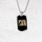 Gift for New Father - The Walking Dad Military Style Personalized Dog Tag Pendant Necklace