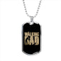 Gift for New Father - The Walking Dad Military Style Personalized Dog Tag Pendant Necklace