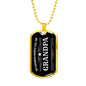 Grandpa Dog Tag Pendant Necklace