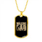 Gift for New Father - The Walking Dad Military Style Personalized Dog Tag Pendant Necklace